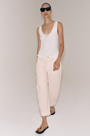 ZW COLLECTION BARREL TROUSERS - Pink by Zara