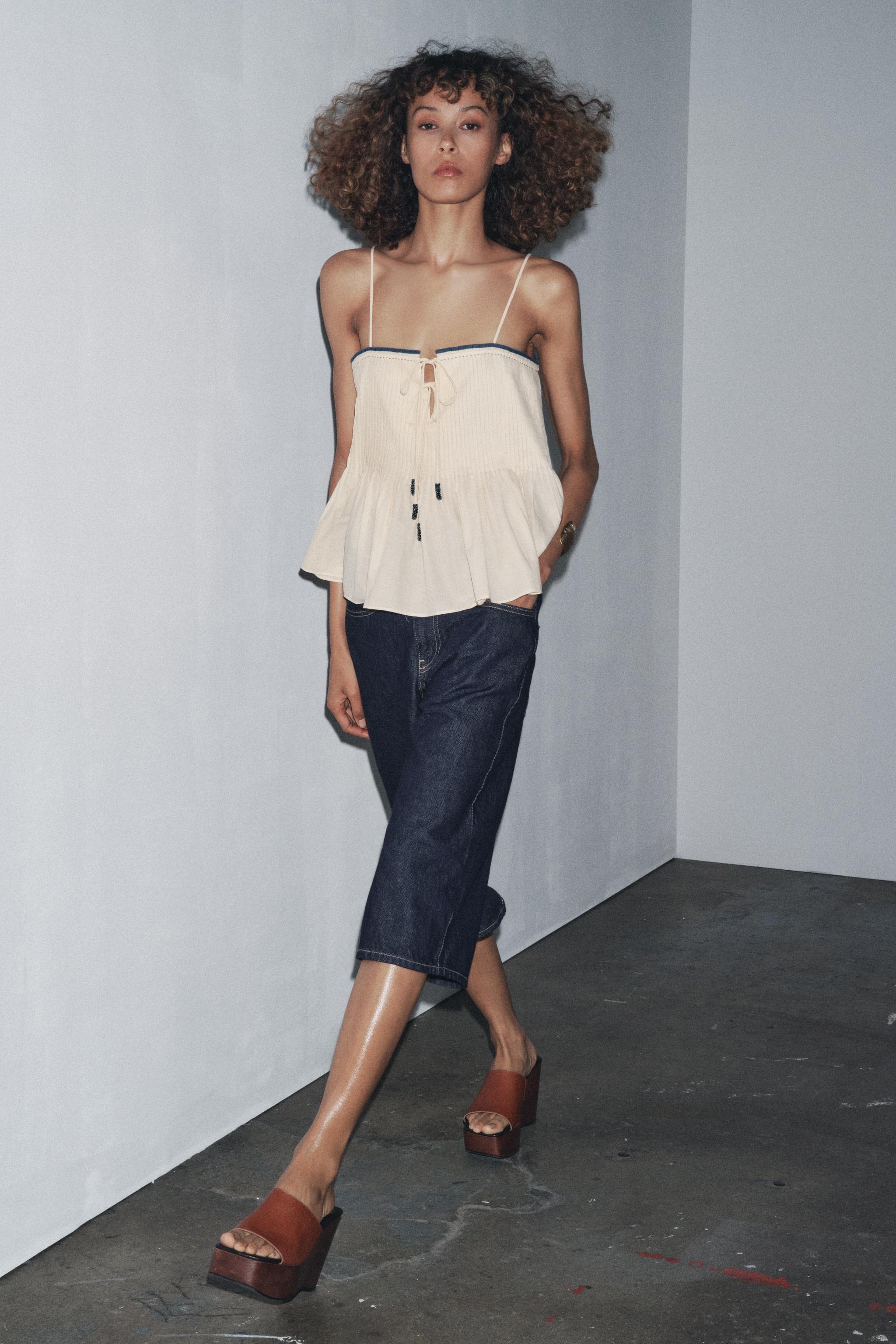 ZARA コントラストアンダーワイヤービキニトップス 0167/003 コントラストアンダーワイヤービキニトップス - ブラック
