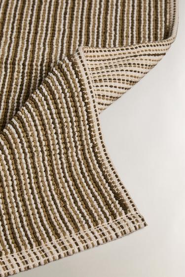 COLOURED BOUCLÉ BATH MAT - Greens by Zara - Image 1