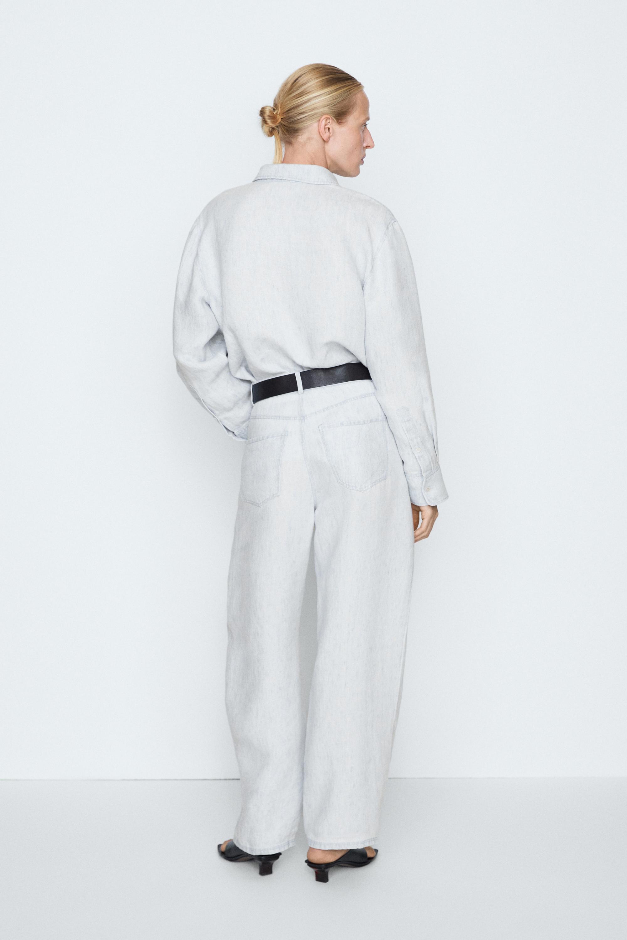 100% linen barrel fit pants - STUDIO