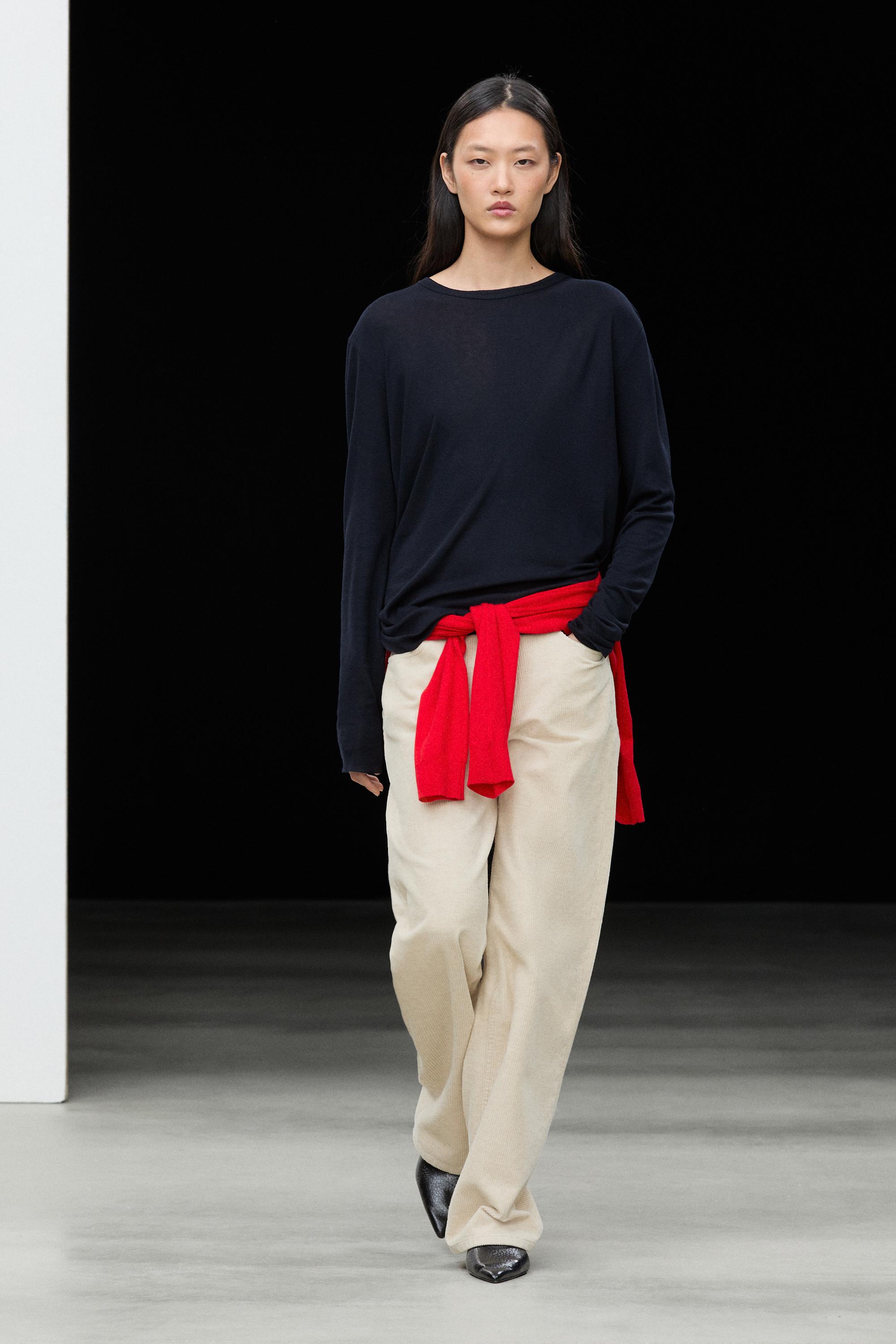Long sleeve wool-blend T-shirt