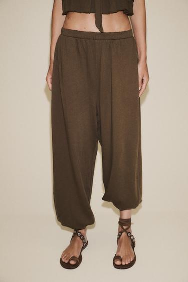 PLUSH BALLOON TROUSERS - Brown by Zara - Image 3