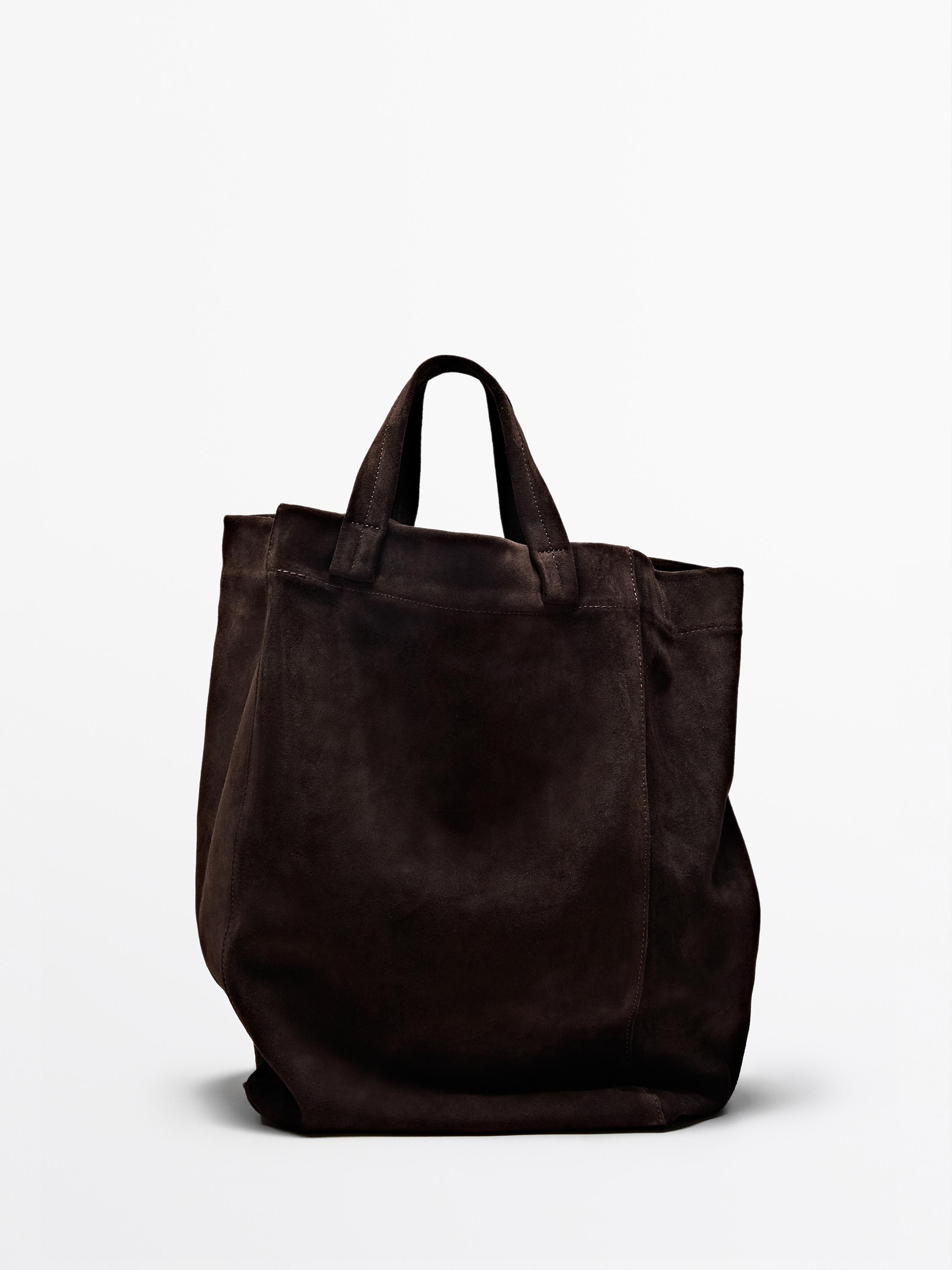 Sac cabas en croûte de cuir