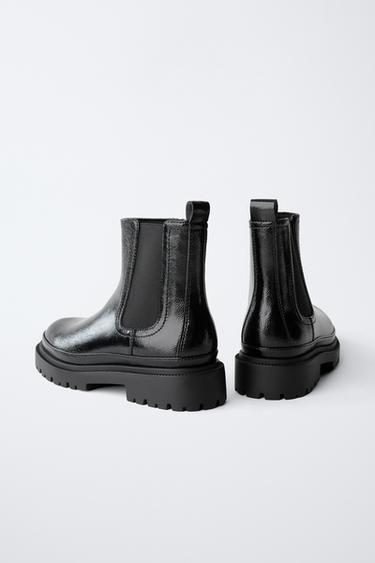 PATENT ANKLE BOOTS - Black by Zara - Image 4