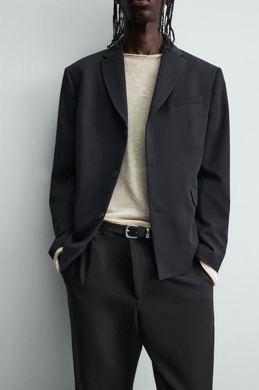 BLAZER DE COSTUME AVEC LAINE - Bleu de Zara - Image 5