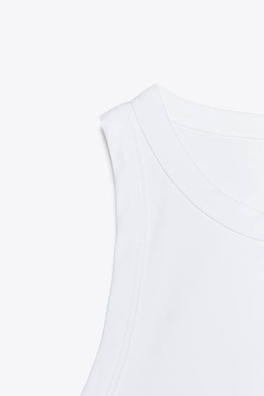 POLYAMIDE CROP TOP - White by Zara - Image 6