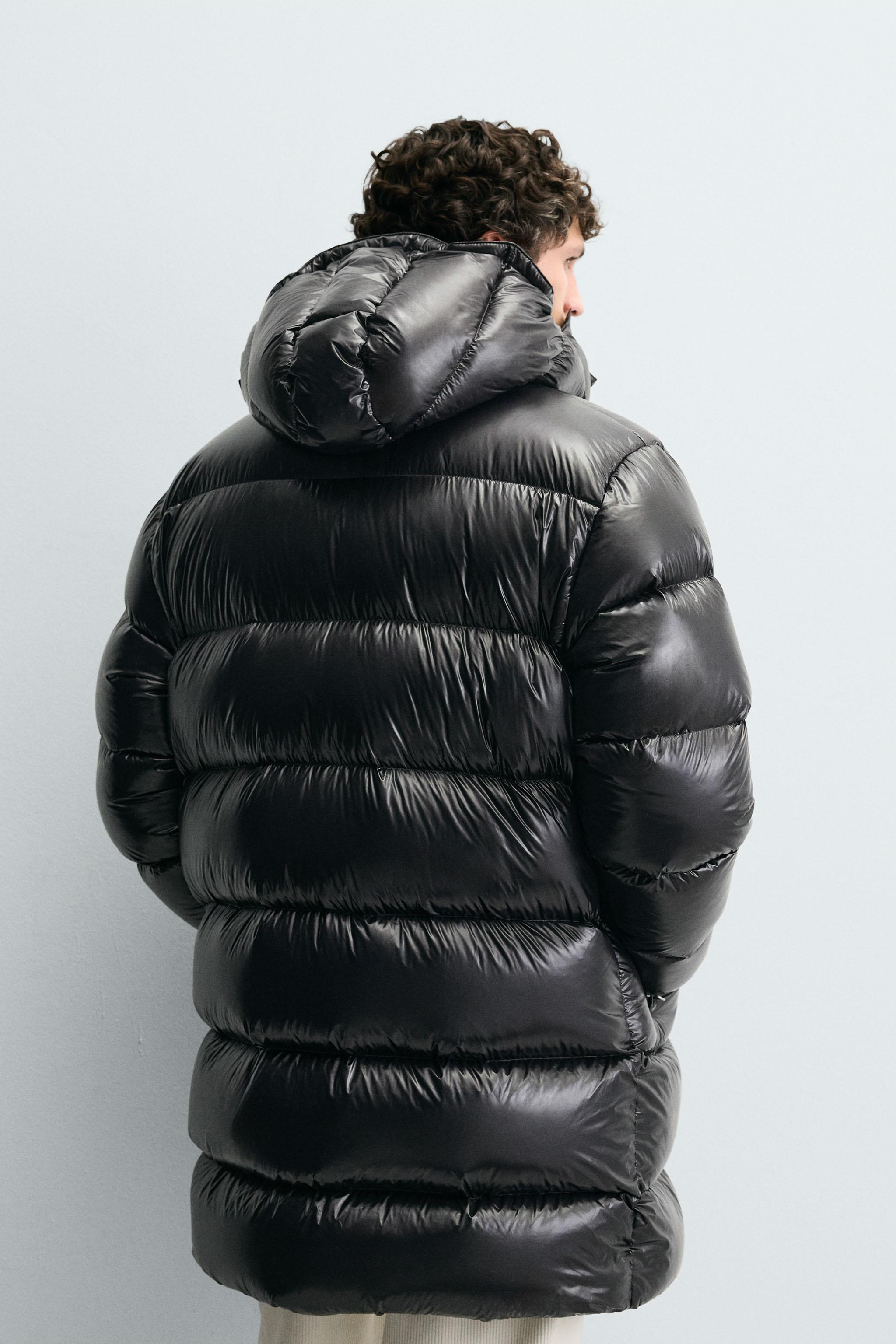 ロング丈100%フェザーダウンジャケット - ブラック | ZARA Japan