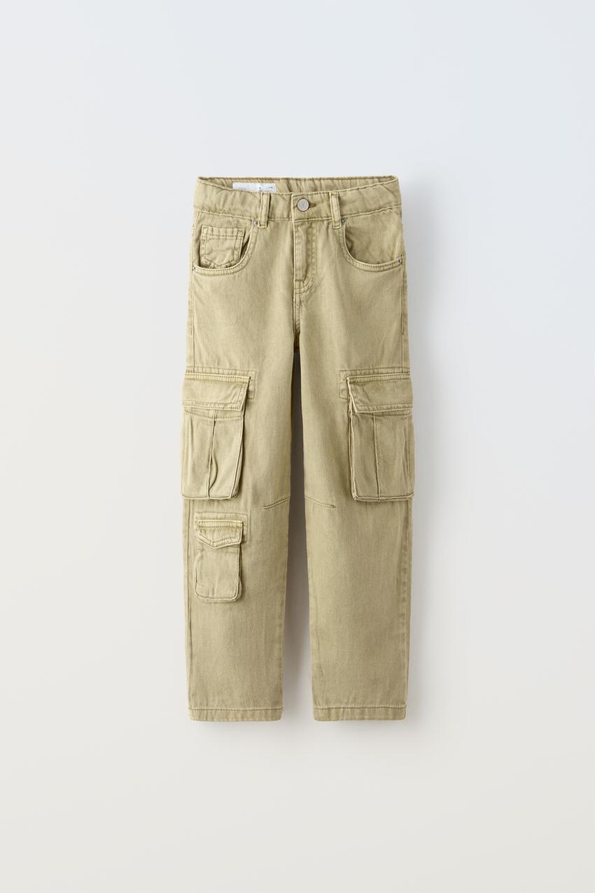 マルチポケット ツイル カーゴパンツ - カーキ | ZARA Japan / 日本