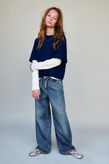 JEANS WIDE LEG - Azul de Zara