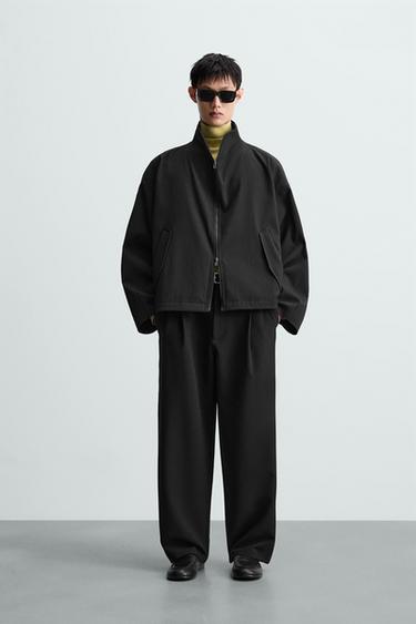 TEXTURED BOXY FIT JACKET - Black by Zara - Image 0