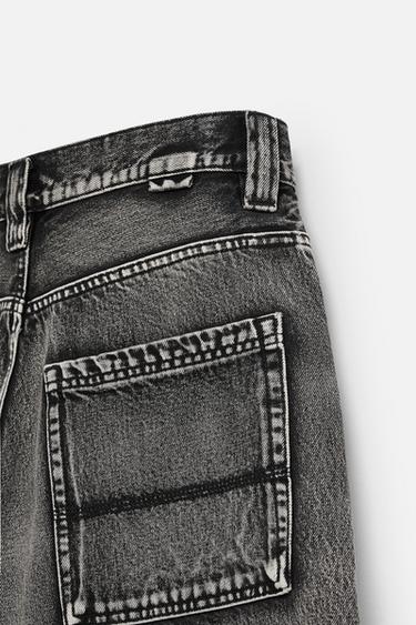 FADED BAGGY FIT DENIM BERMUDA SHORTS - Black by Zara - Image 9
