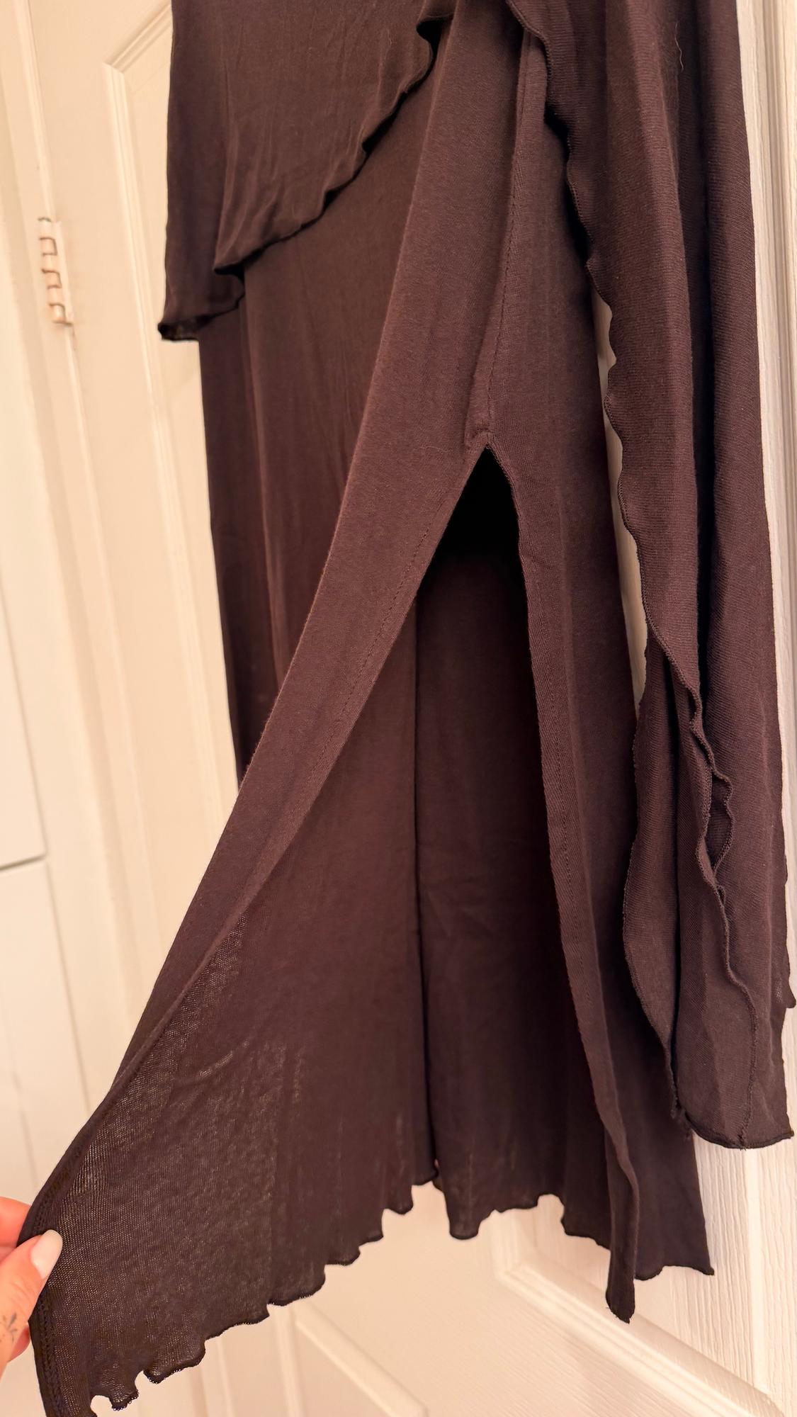 SOFT MIDI SKIRT M I CHOCOLATE BROWN - Image 4