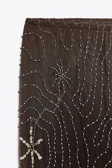 PANTALON FANTAISIE SEQUINS - Chocolat de Zara - Image 7
