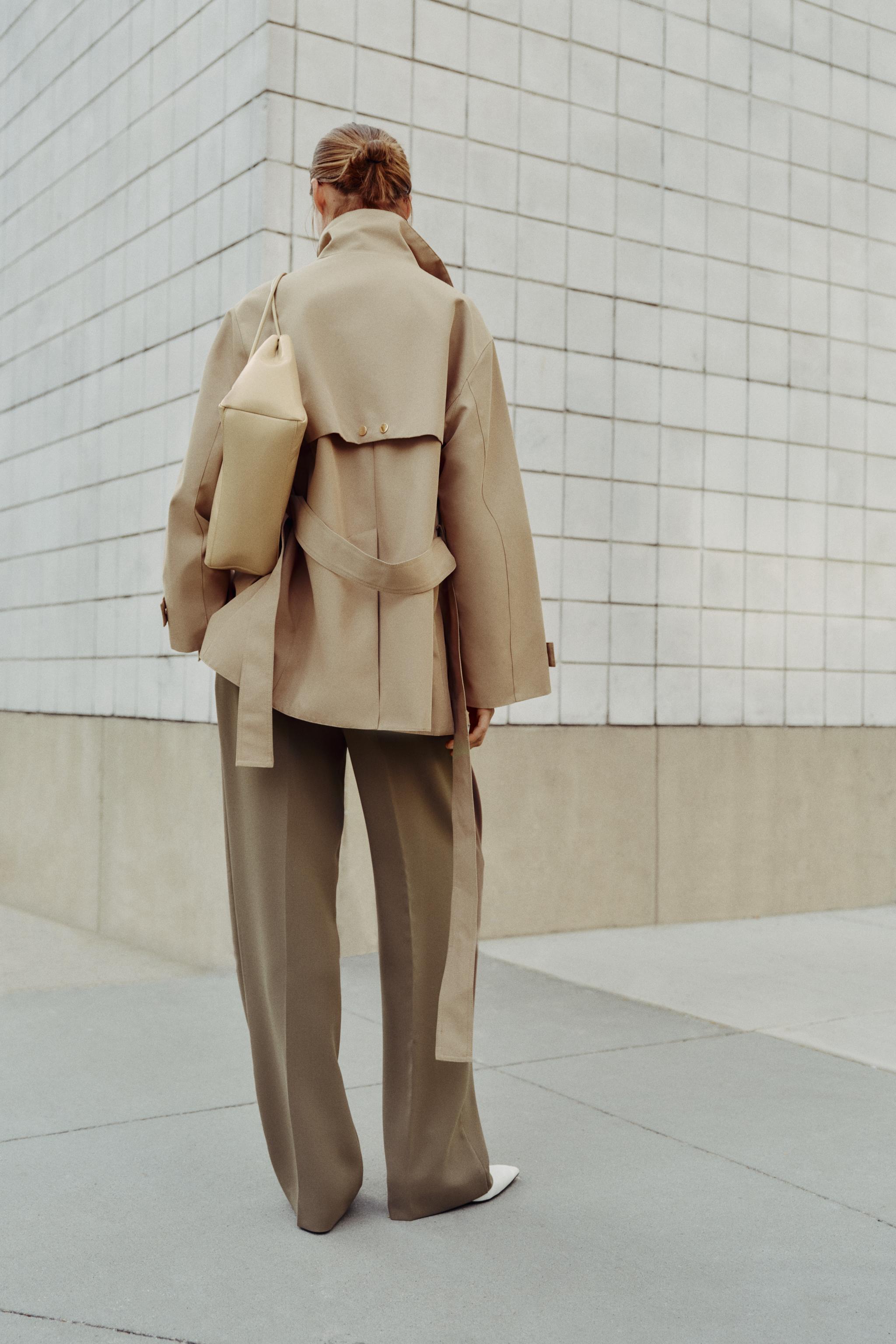 HIGH-NECK BELTED TRENCH COAT - taupe brown | ZARA United States