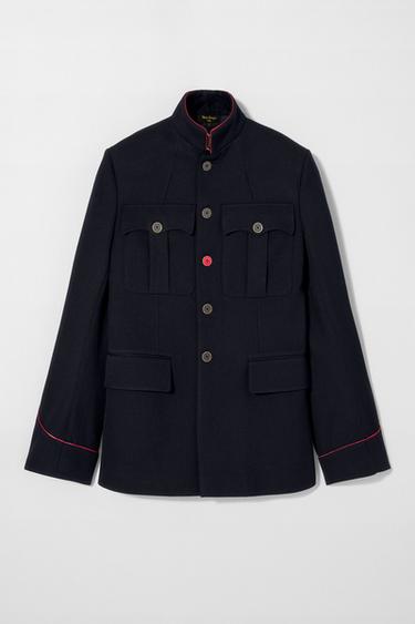 CONTRAST WOOL BLAZER BOBBY GILLESPIE X ZARA - Blue by Zara