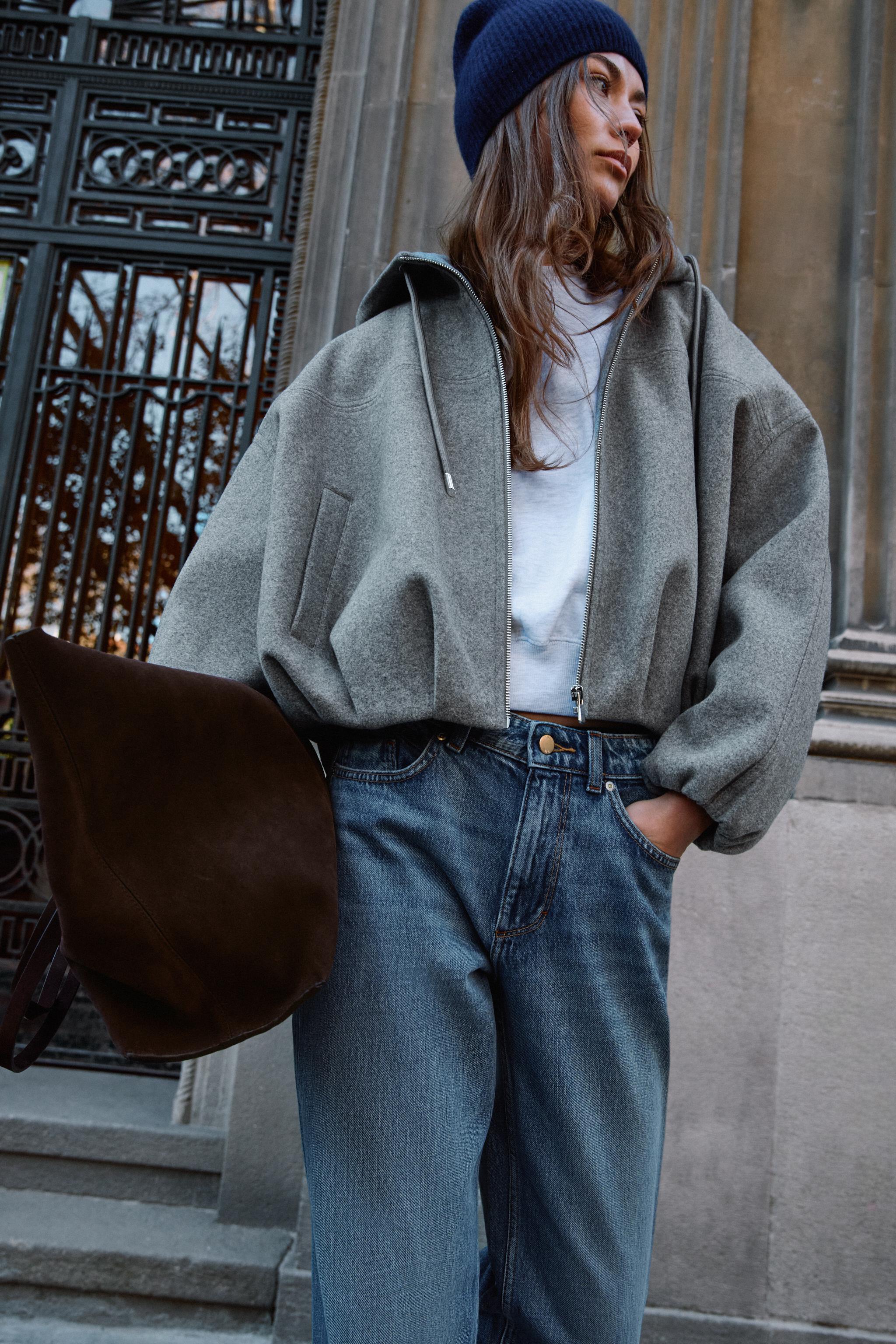 YUMUŞAK KAPÜŞONLU OVERSIZE BOMBER CEKET - Görsel 2