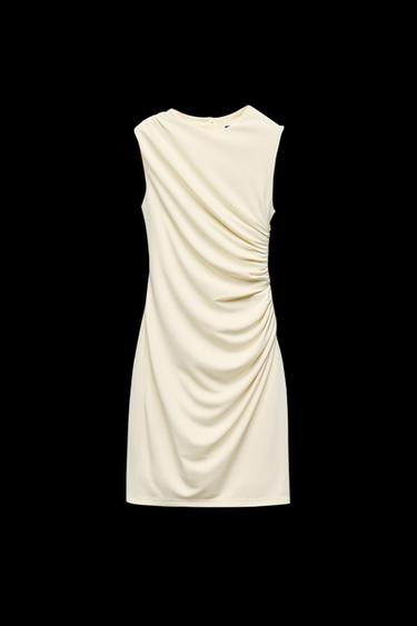 KURZES DRAPIERTES KLEID - Cremefarben von Zara - Bild 0