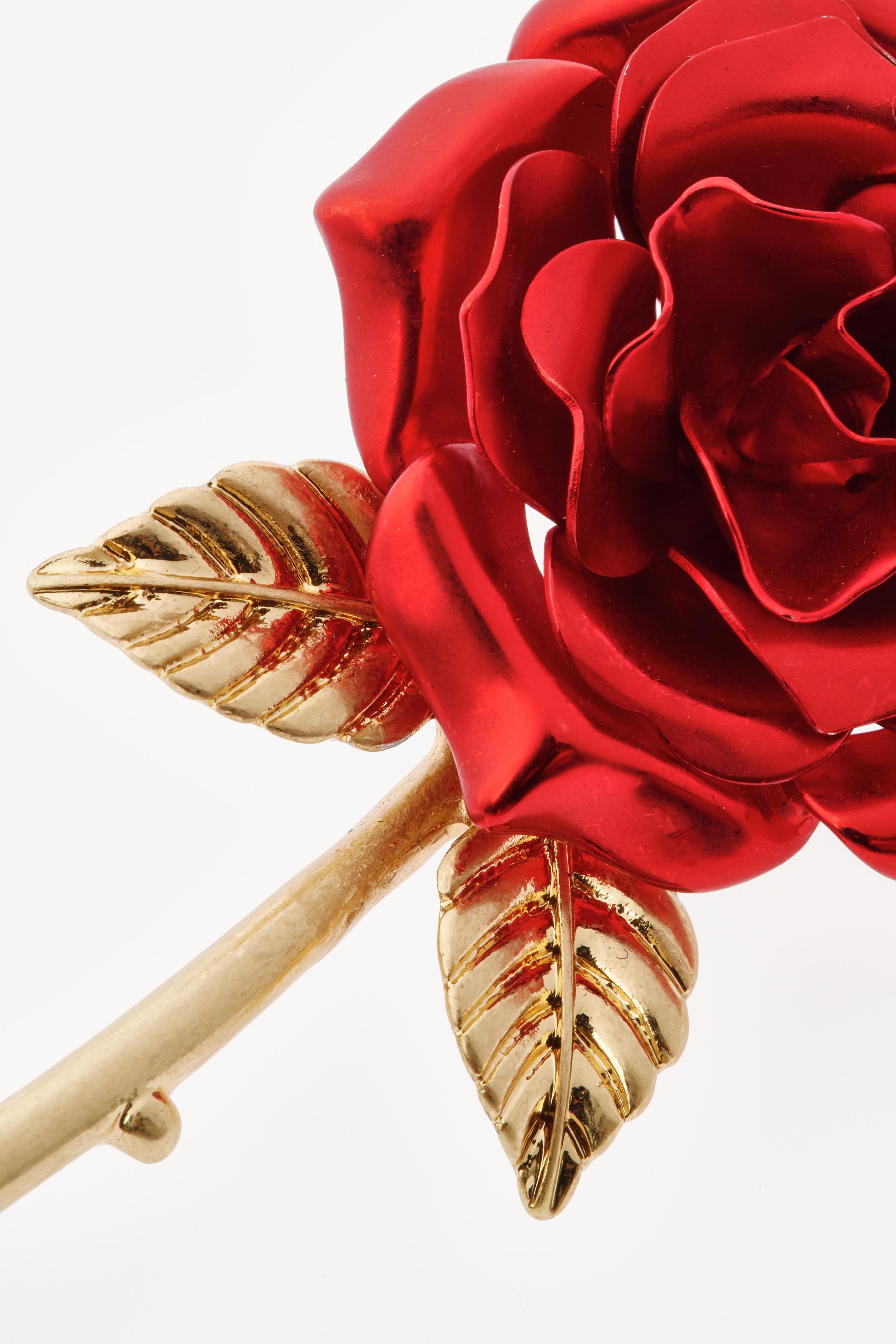 WILLY CHAVARRIA X ZARA METAL ROSE BROOCH - Red | ZARA United States
