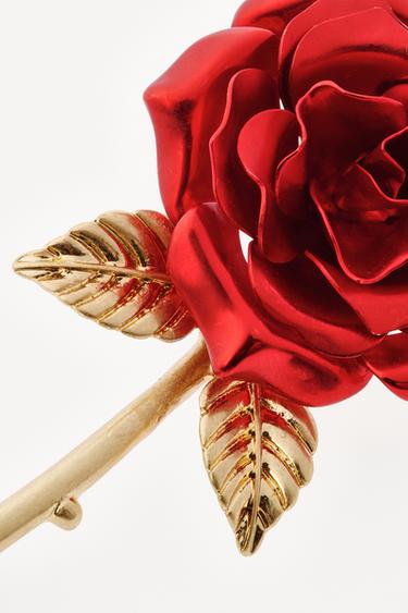 BROCHE MÉTALLIQUE ROSE WILLY CHAVARRIA X ZARA - Rouge de Zara - Image 3
