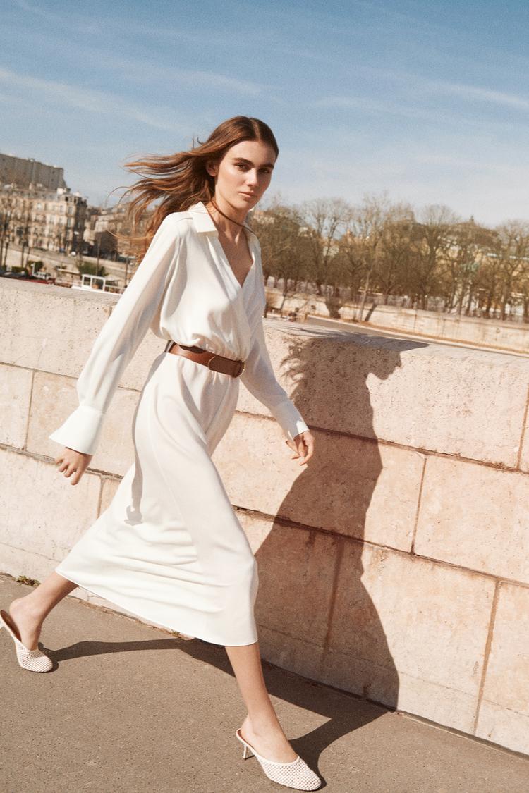 Maxi Jurken Witte Lange Jurk Zara Maxi Dress Coltrui Jurk Zara