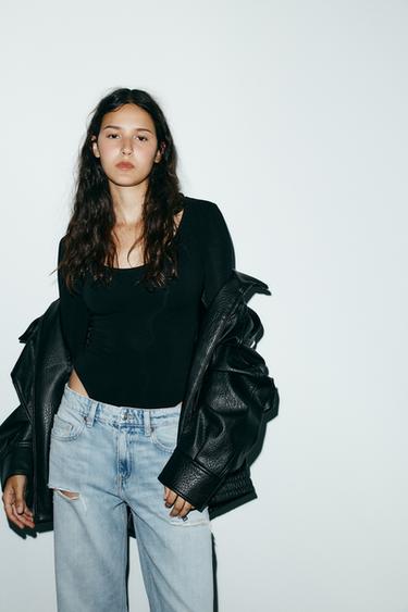 SOFT LONG SLEEVE BODYSUIT - Black by Zara - Image 1