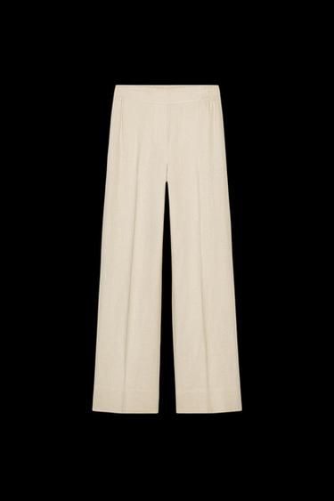 WEITE HOSE AUS LEINENMISCHGEWEBE - Hellbeige von Zara