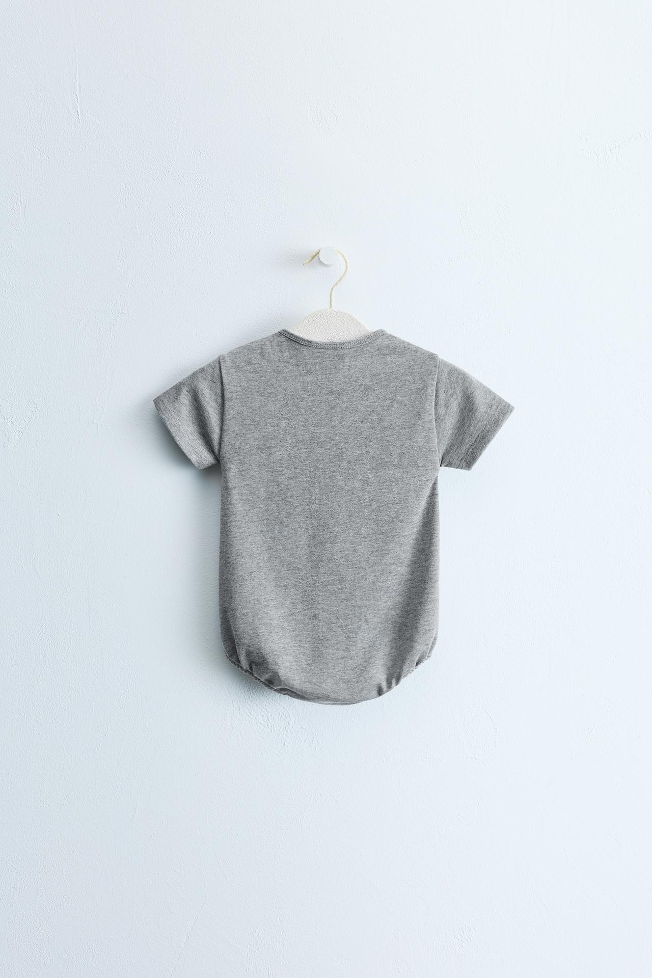 ZARA TIMELESS - TEXT PRINT BODYSUIT — Gray