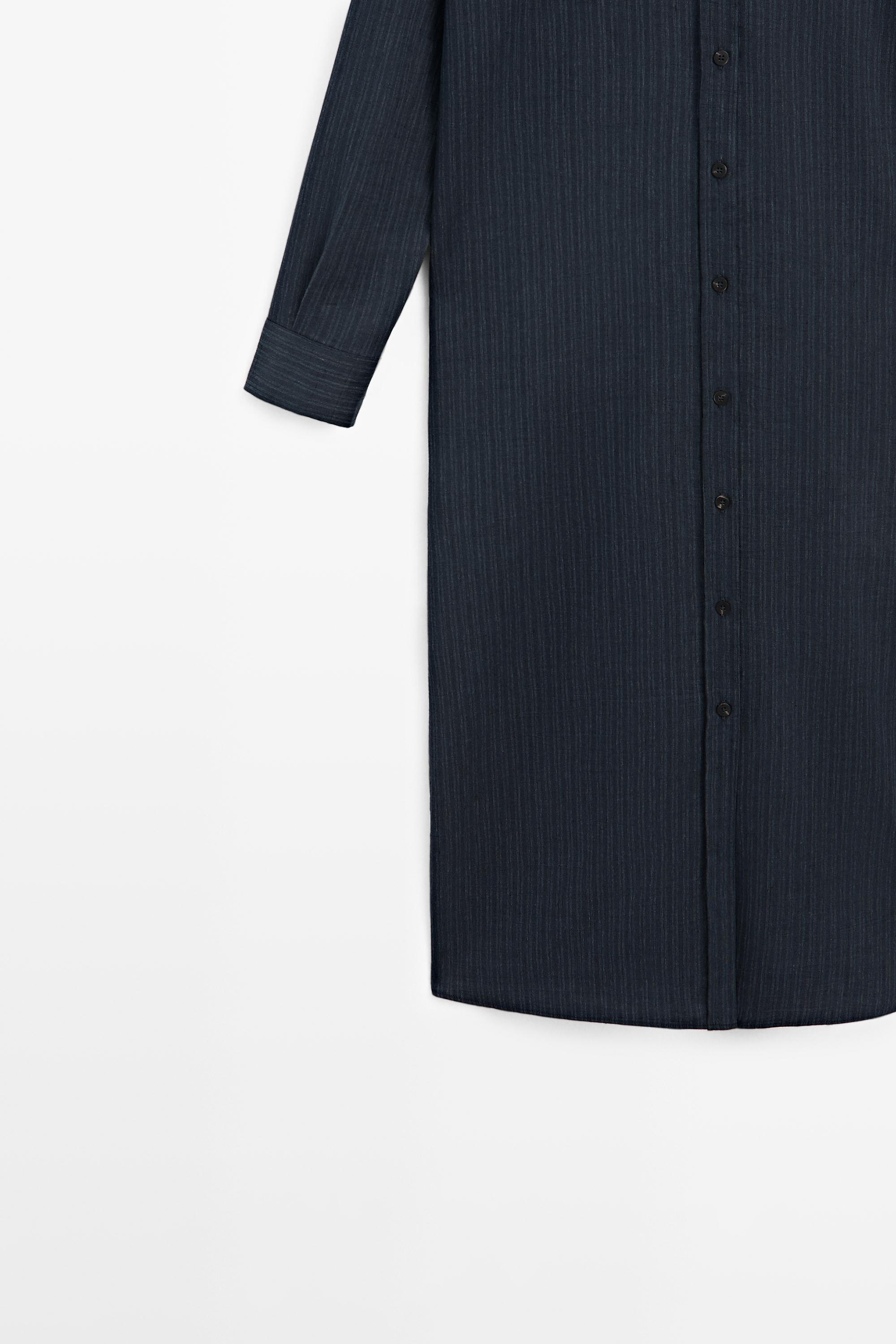 Flowing midi shirt dress