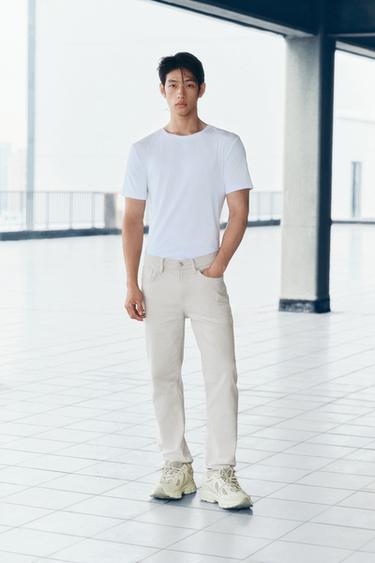 BASIC SLIM FIT JEANS - Oyster-white by Zara