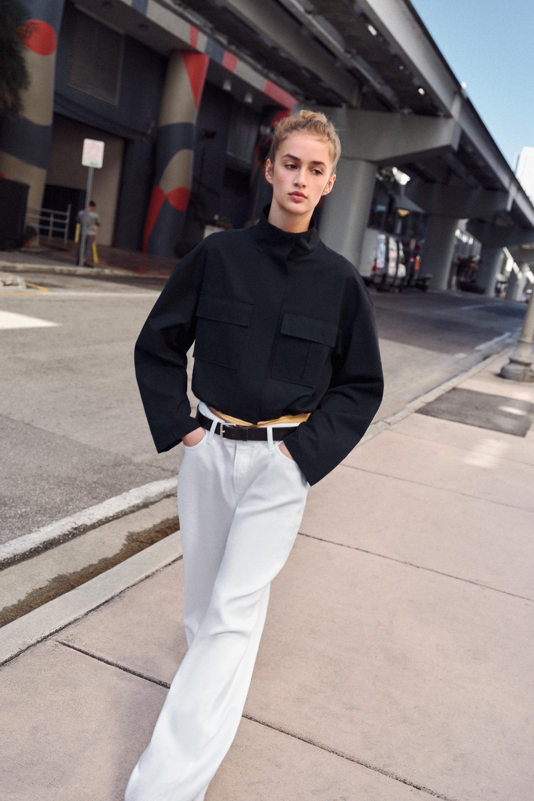 ショートハイネックジャケット - ネイビーブルー | ZARA Japan / 日本