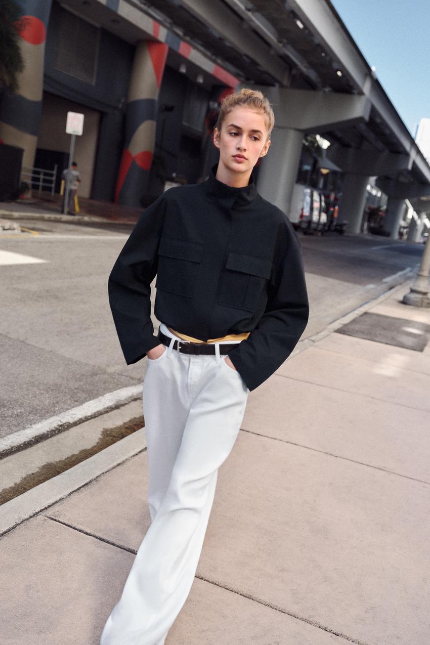 ショートハイネックジャケット - ネイビーブルー | ZARA Japan / 日本