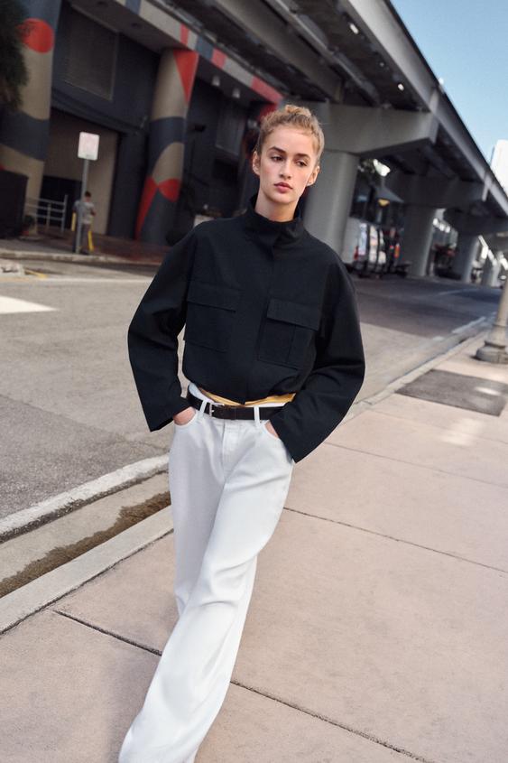 CROPPED HIGH COLLAR JACKET