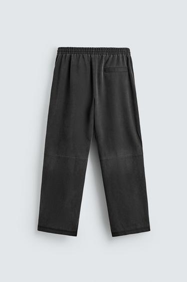 RELAXED FIT FAUX LEATHER STUD TROUSERS - Black by Zara - Image 7
