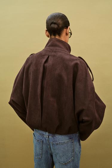 VESTE EFFET DAIM AVEC PATTES - Marron chocolat de Zara - Image 6