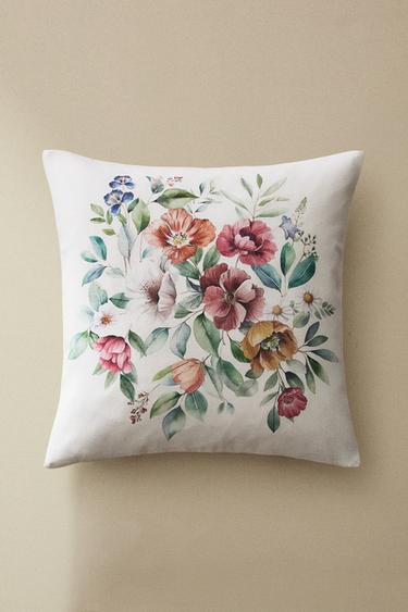HOUSSE DE COUSSIN FLEURS - Blanc cassé de Zara - Image 5