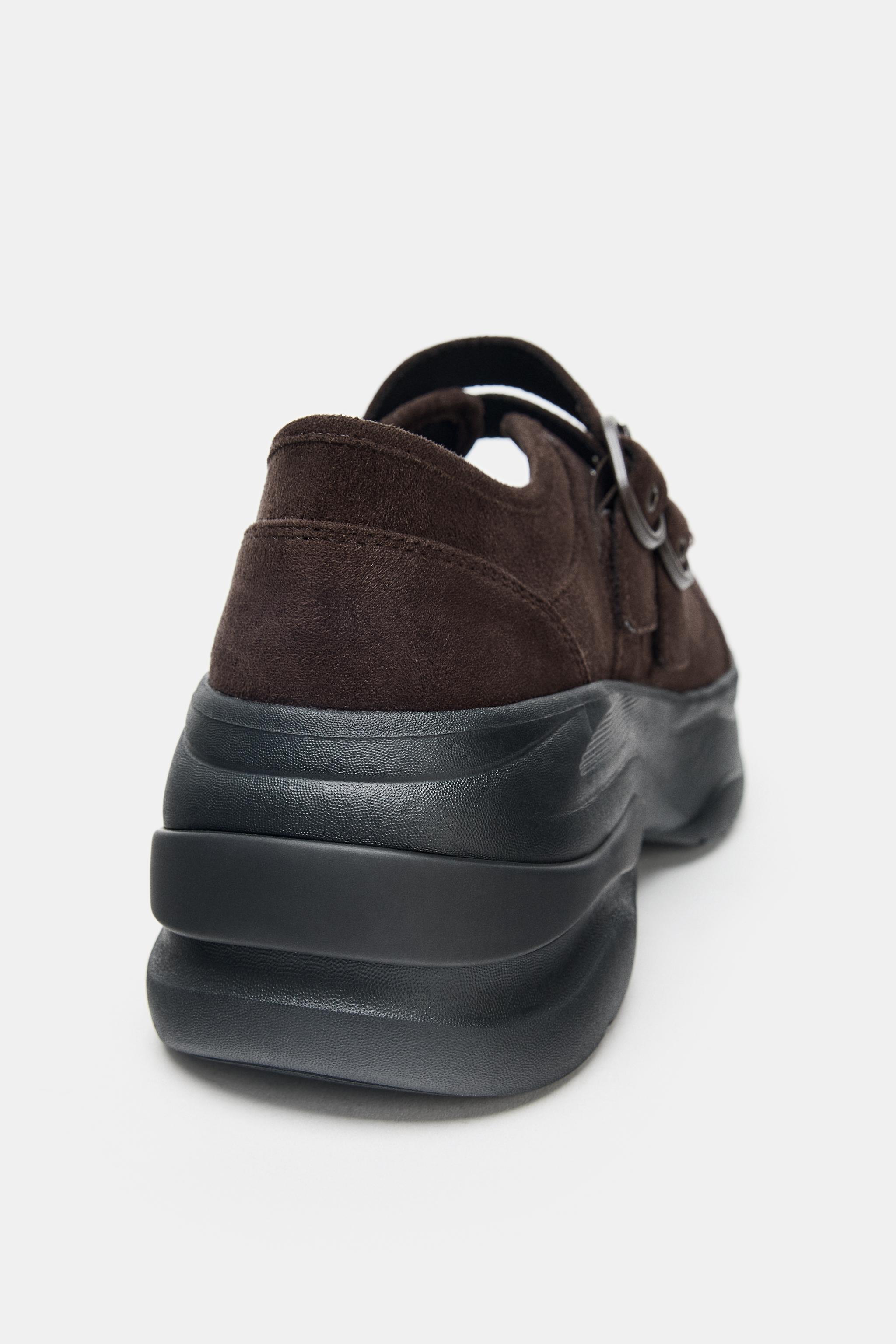 ZARA プラットフォーム スポーツ バレリーナシューズ ブラウン プラットフォーム スポーツ バレリーナシューズ - ブラウン | ZARA