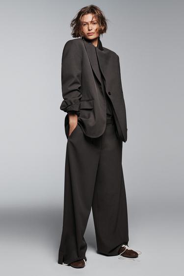 Zara ZW COLLECTION OVERSIZED BLAZER - Dark gray