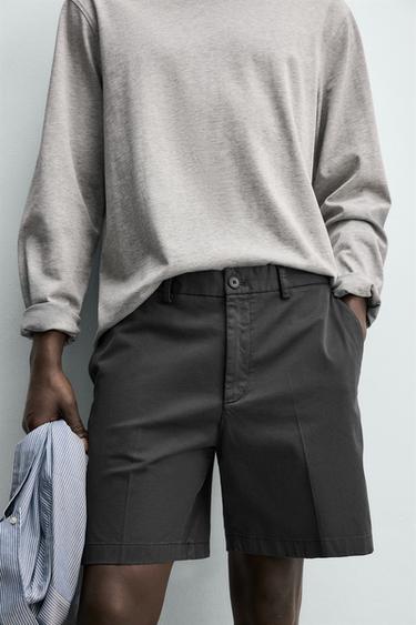 REGULAR FIT CHINO BERMUDA SHORTS - Navy blue by Zara - Image 4