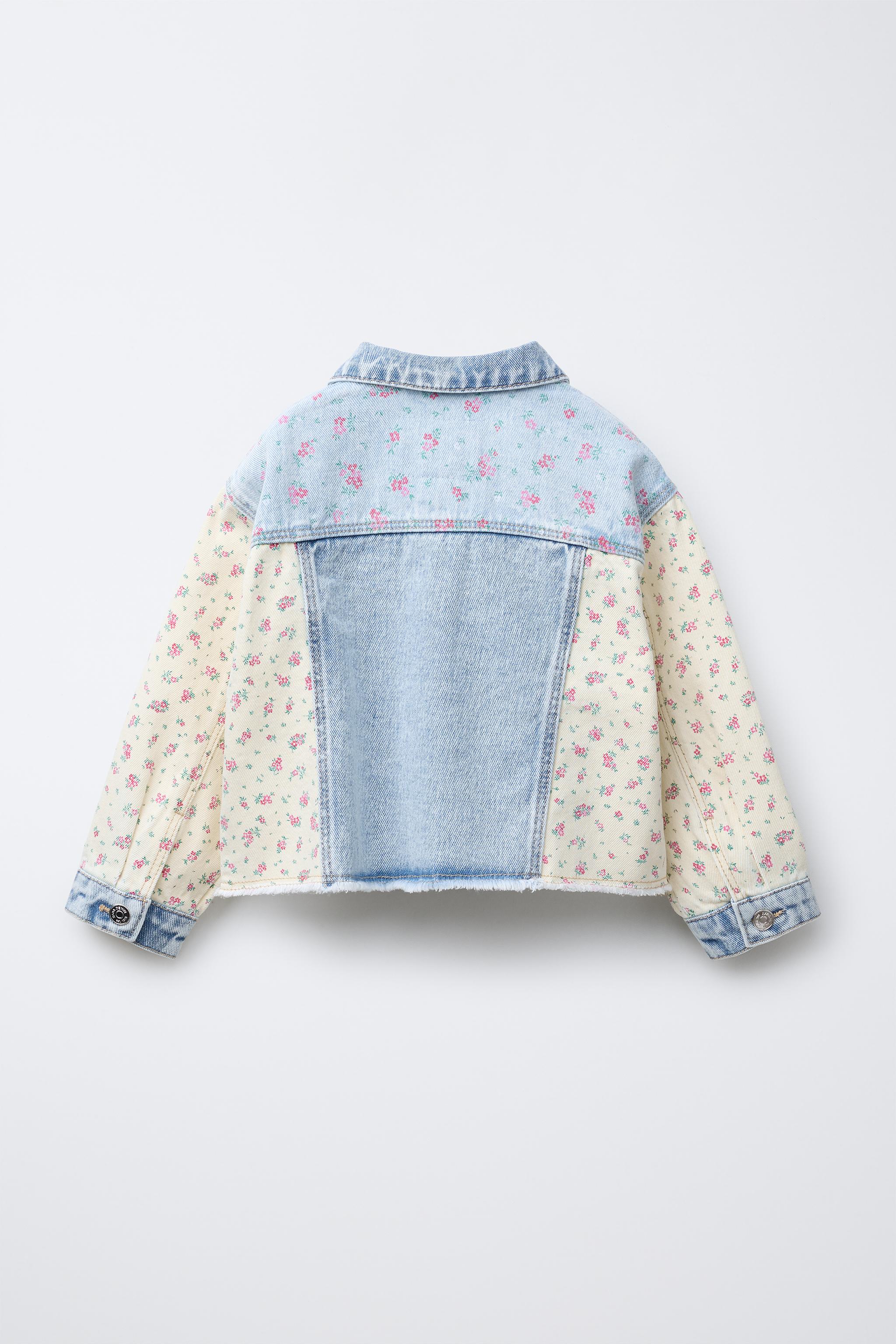 JAQUETA DENIM PATCHWORK FLORES - Azul | ZARA Brasil
