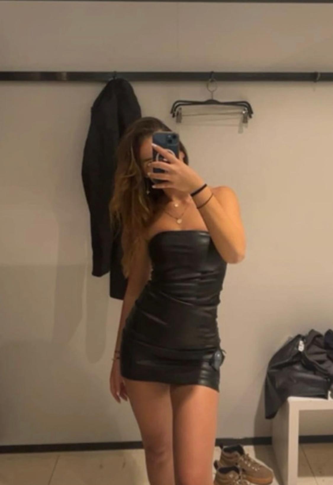 DRAPED FAUX LEATHER DRESS - Image 7