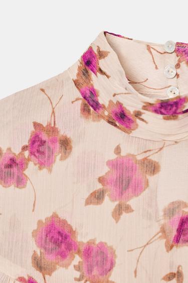 PRINTED RUFFLED BLOUSE - Multicoloured by Zara - Image 6