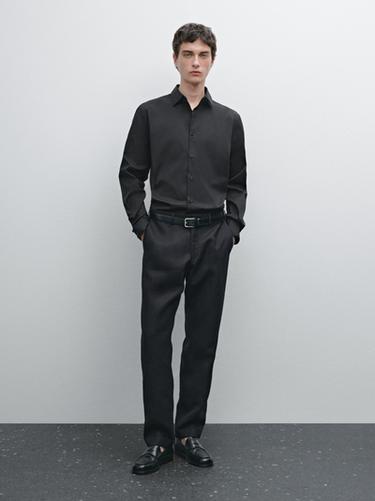 Zara Slim fit stretch shirt - Black - Image 0