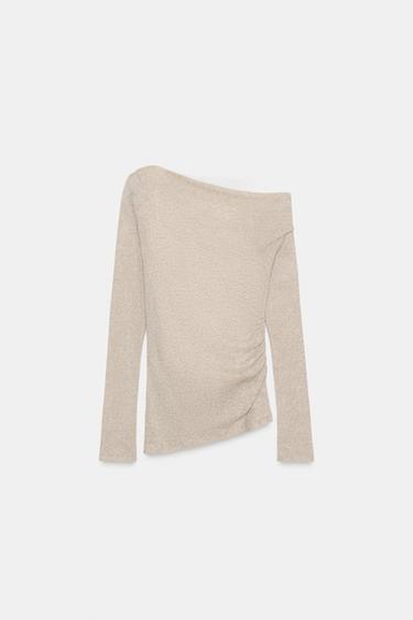 ASYMMETRIC MOCK LAYER T-SHIRT - Sand / Marl by Zara - Image 5