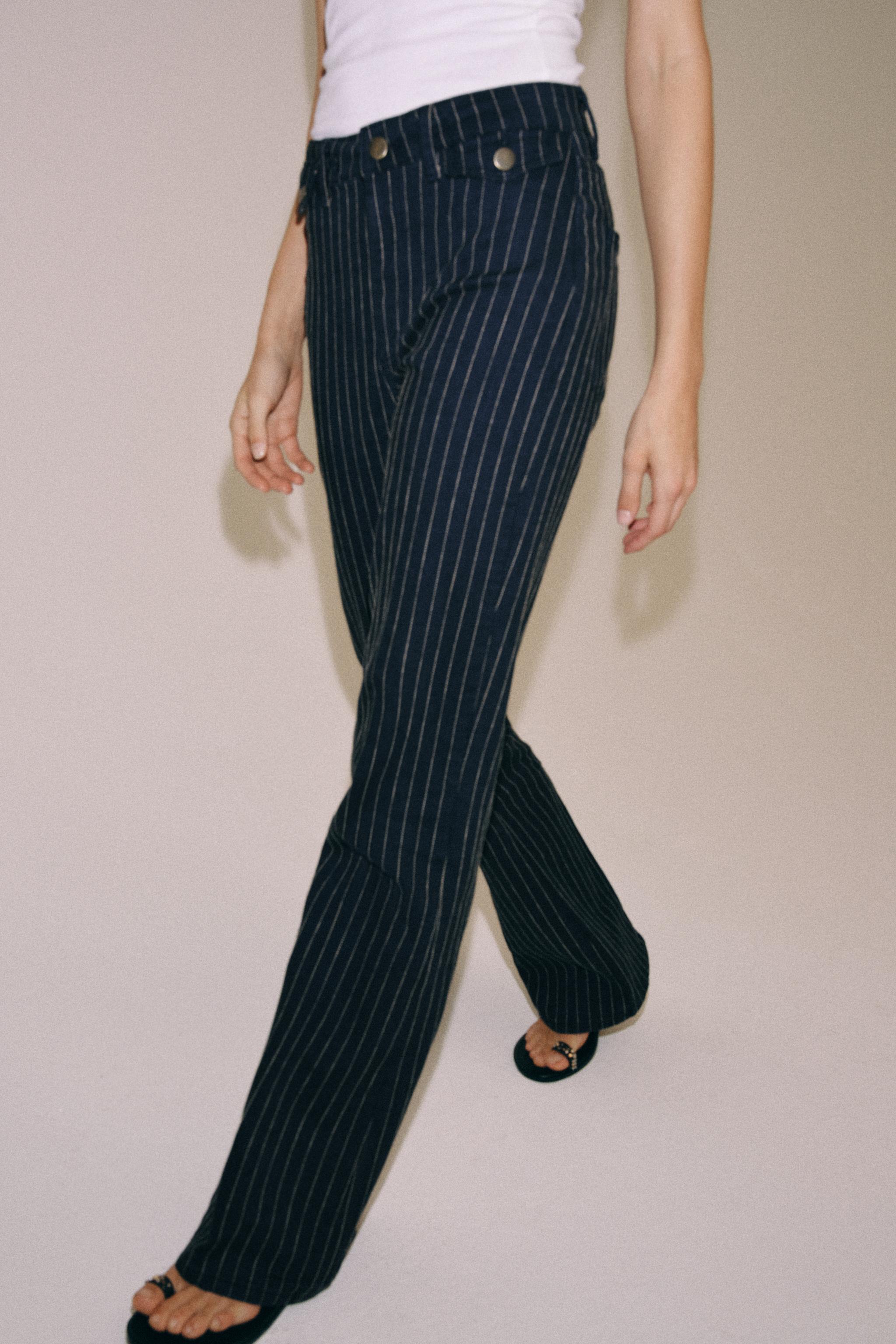 ZW COLLECTION YÜKSEK BEL ÇİZGİLİ FLARE JEAN - Görsel 5