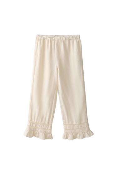 6-12 AÑOS/ PANTALÓN CULOTTE ENTREDÓS ALGODÓN LINO LIMITED EDITION - Crudo medio de Zara