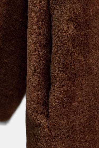 MANTEAU 100 % CUIR RÉVERSIBLE - Marron de Zara - Image 10