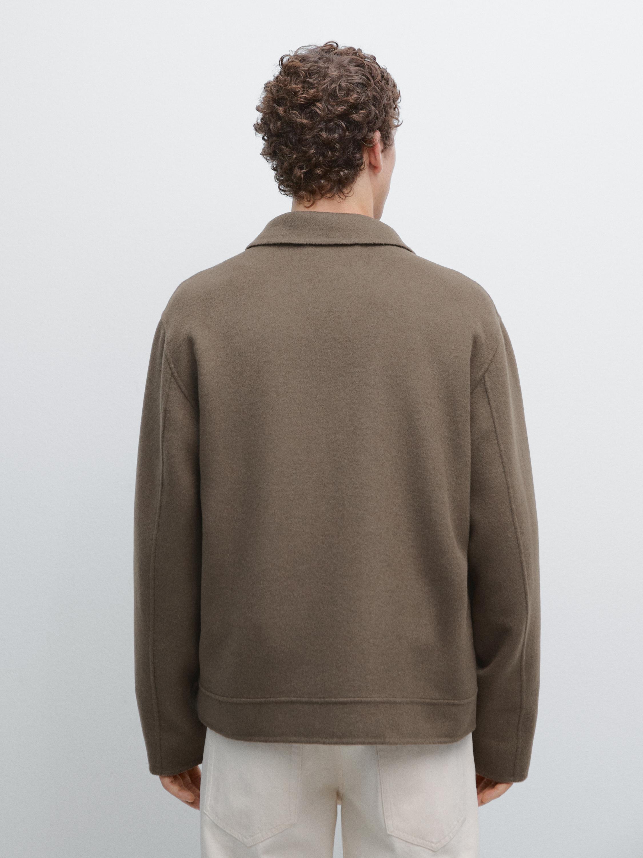 Wool blend jacket with pockets
