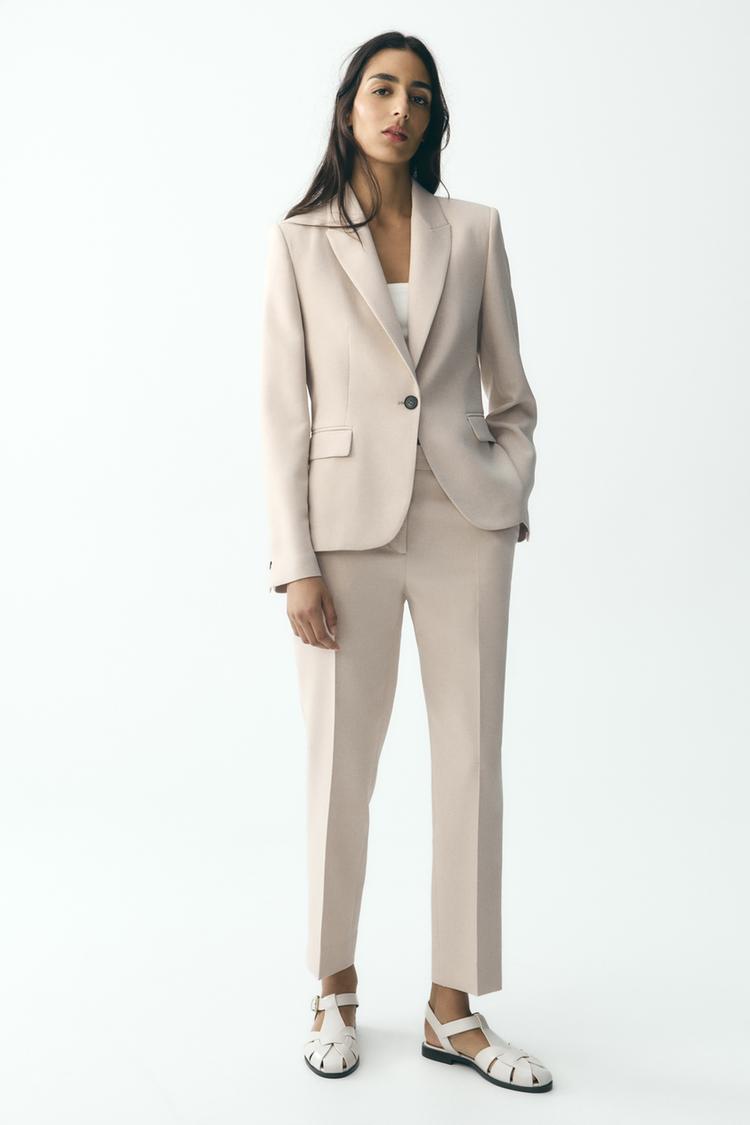 BASIC BUTTON BLAZER Sand Marl ZARA Australia