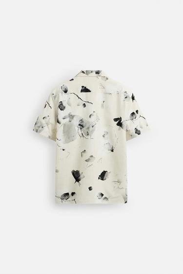 CHEMISE ÉLASTIQUE À IMPRIMÉ FLORAL - Beige de Zara - Image 6