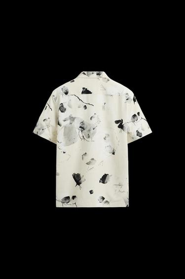 FLORAL PRINT STRETCH SHIRT - Beige by Zara